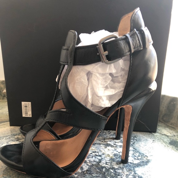 LAMB Strappy Sandal Black High Heel - Picture 2 of 8